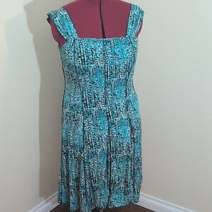 Linea Domani | Elegant Teal and Black Women's Dress
